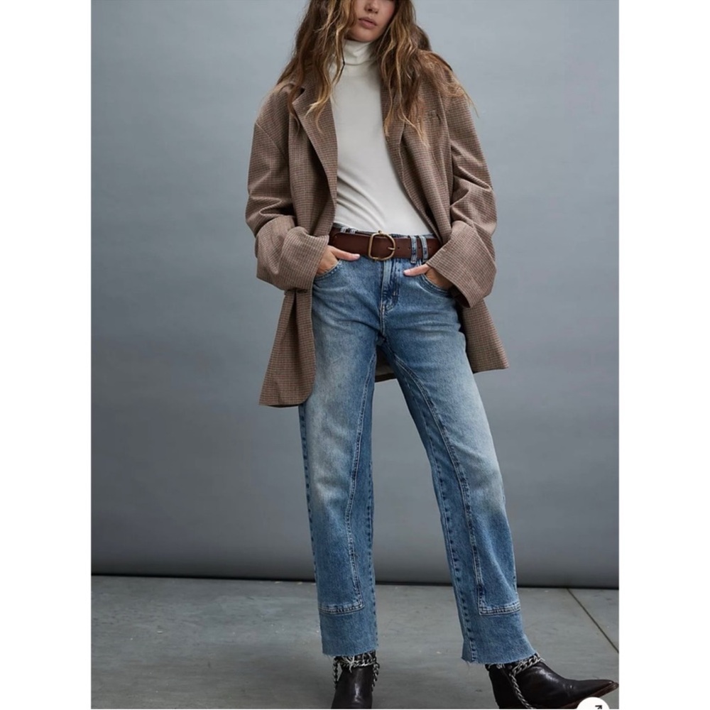 Free People Oversized Reggie Blazer in Ginger Combo Size L - Picture 4 of 15